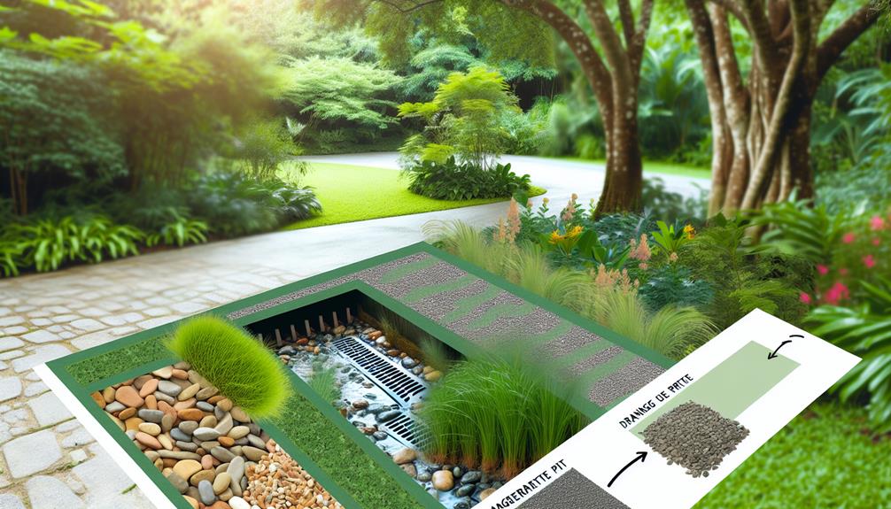 drainage pit with natural aesthetic